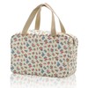 1 White Wash Bag with Floral Pattern, Portable Makeup Bag,