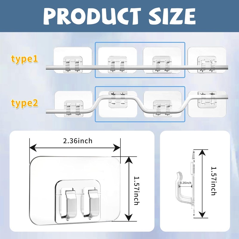 Vxgefhputw Hooks for Outdoor String Lights Clips, 100 Pack Heavy
