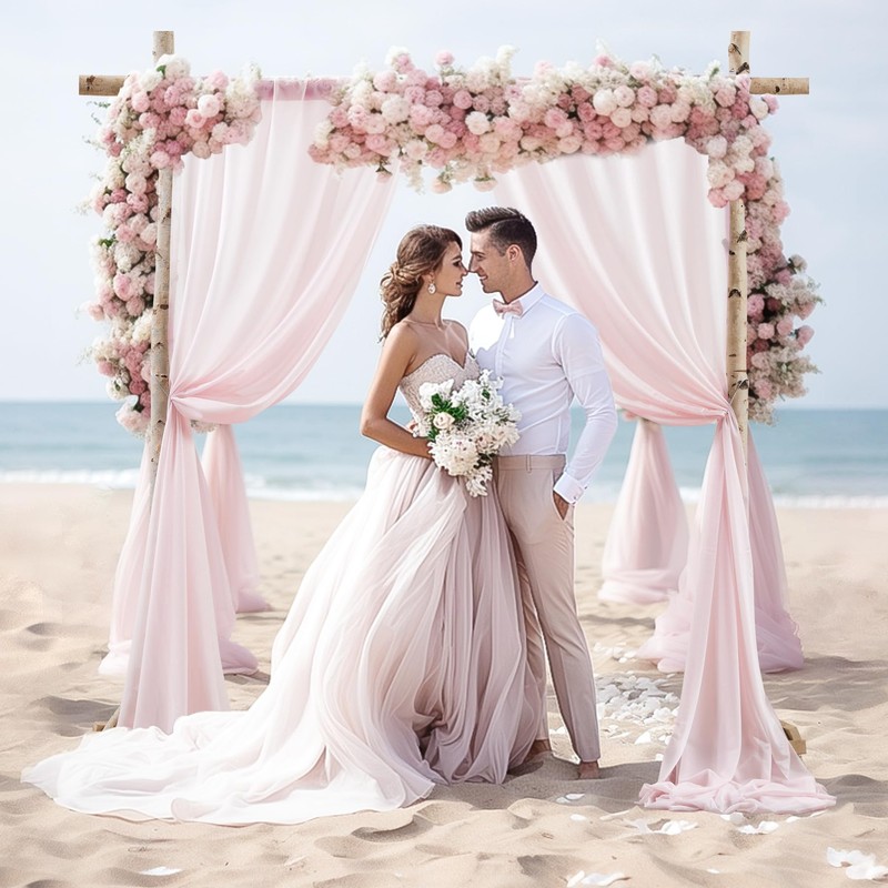 Wedding Arch Draping Fabric, 1 Panel 28" x 19Ft Blush
