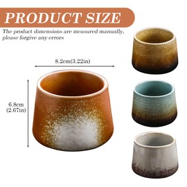 WIYETY Espresso Cups Set of 4, Retro Ceramic Espresso Cups, Handmade 190 ml, Small Espresso Cups, Thick-Walled Espresso Cups for Espresso, Mocha, Macchiato, Tea (Coarse Ceramic)