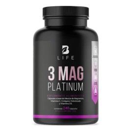 Frasco 3 Mag Platinum 240 Cápsulas B Life                                                                                                             
