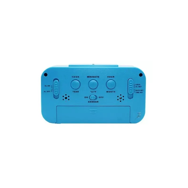Reloj Digital Alarma Numeros Grandes Fechador Azul Luz Led