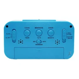 Reloj Digital Alarma Numeros Grandes Fechador Azul Luz Led