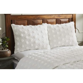 Better Trends Ivory Full/Queen Comforter Set - Delicate Polka Dot Bedding Set, Luxurious Soft Plush, Pre-Washed 100% Cotton Comforter, Machine Washable- Athenia Collection