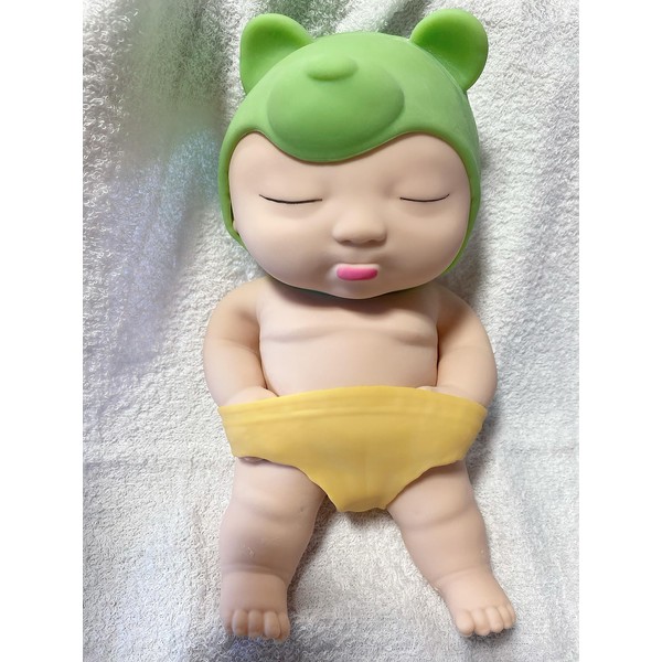 (Official) BIG Ugly Babies, 9.8 inches (25 cm), Squeeze Doll Toy, Stress Relief, Decompression Toy, Divergent, Low Rebound Quality, Durable, Stretchable, Good Touch (Green, BIG)