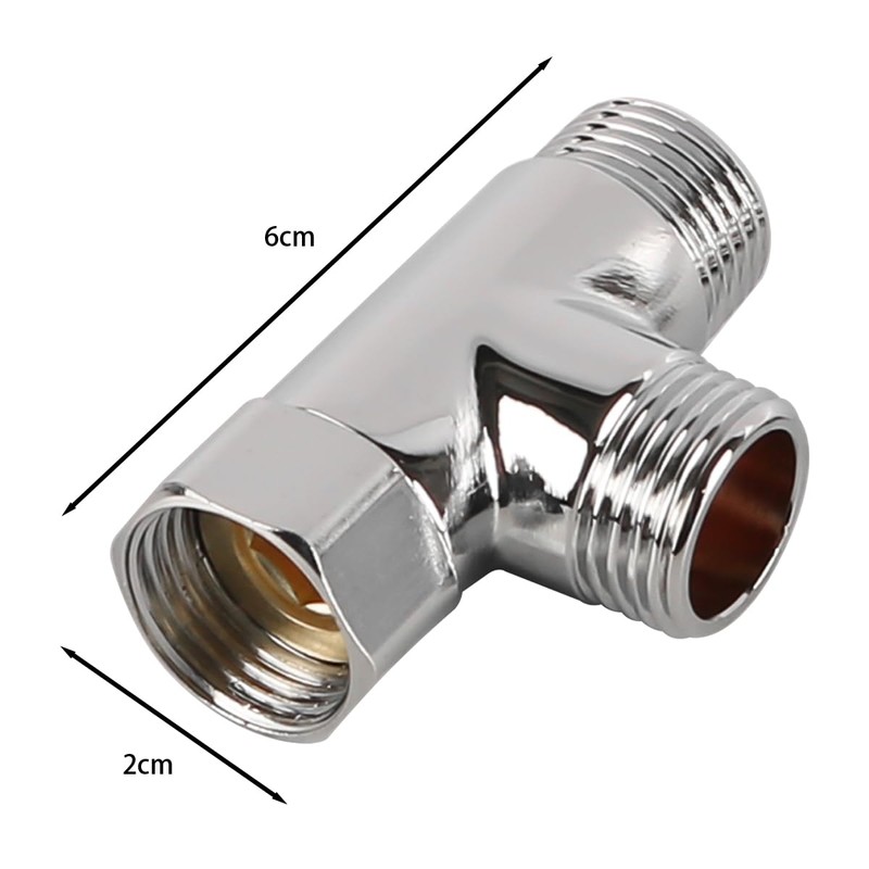 Laroal G1/2 Inch Diverter Valve T-Type Adapter 3-Way T-Type Adapter