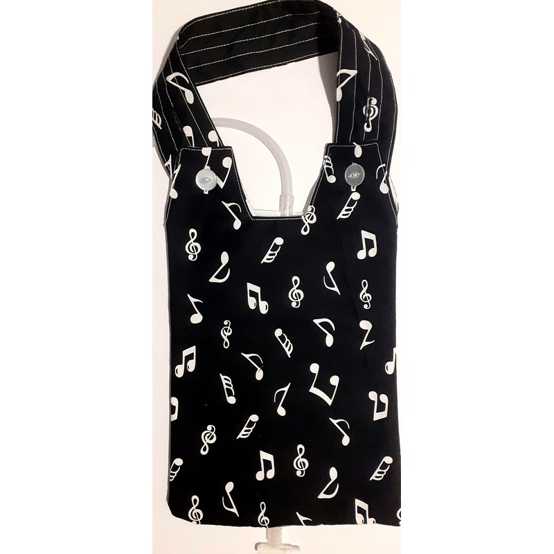 Catheter Night Bag Holder with Handle, Cover.Music Pattern.100% Cotton.