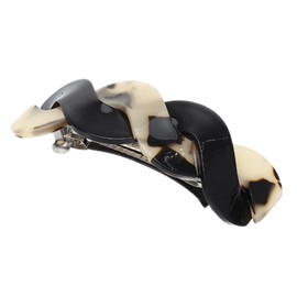 VOCOSTE Hair Barrettes for Women, Hair Barrettes for Thick Hair, Elegant French Barrettes Retro Hair Accessories for Women, Beige Black