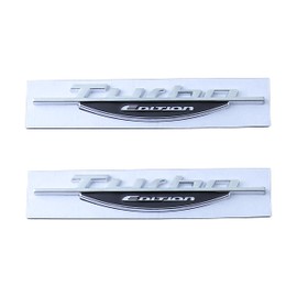 Turbo Edition Emblem Car Badge Sticker Suitable for Universal Cars (Silver Black) Pack of 2