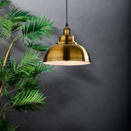LEDSone Yellow Brass Metal Ceiling Lamp Shade - Easy Fit Light Pendant 29cm Modern Ceiling Lighting Shade for Bedroom, Hallway, Office, Café, Restaurant Industrial Light Shade Hanging Pendant