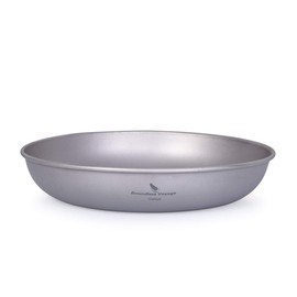 iBasingo 150 mm Camping Titanium Plate Small Serving Plate Outdoor Ultralight Picnic Metal Tableware Set Cookware for Food Meat Fruit Sauce Dessert Ti1102T 1pc