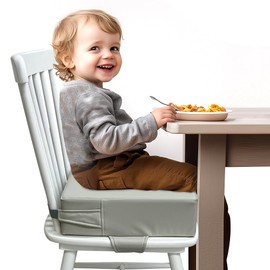 AAAini Toddler Booster Seat - Enhanced Comfort, Easy-to-Clean, Non-Slip, and Travel-Friendly（Gray）