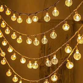 MOYAC Guirnalda de Luces 10m 100 LED con 8 Modos, Cadena de Luces Impermeables Decorativa Interior y Exterior, Adecuada para Fiesta, Boda, Ceremonia, Navidad, Halloween (Blanco Cálido)