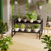 Garden 4 you 2 Tier Metal Plant Stand Outdoor Indoor