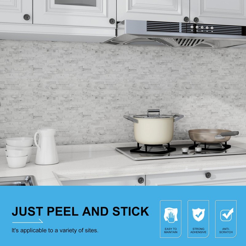 V-MOZZA Peel and Stick Stone Tile, 5-Sheet Peel and Stick