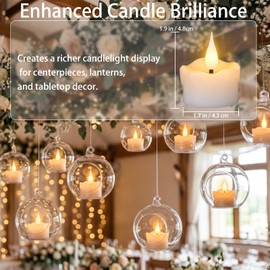 12 Pack Flameless Tea Light Candles with 6 hours Timer, 200+ Hours Long Lasting Battery Operated tealight, Real Wax Flickering Candles for Votive Wedding Centerpiece Table Decor Halloween Christmas