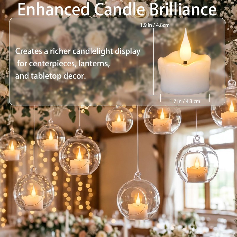12 Pack Flameless Tea Light Candles with 6 hours Timer,