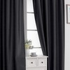 Chyhomenyc Uptown Black Kitchen Curtains 36 Inch Length, Faux Silk