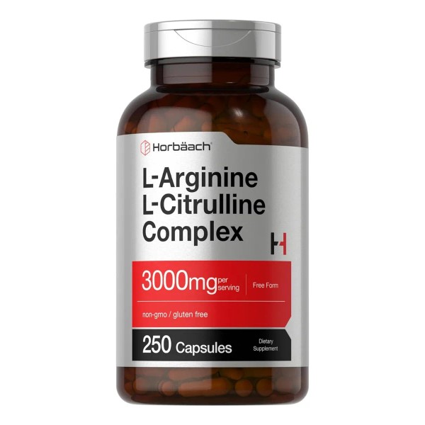 L-arginina Con L-citrulina Complejo 3000mg Horbaach 250 Caps Sabor S/n
