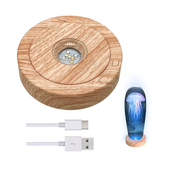 Aepiraza 7 Led Rotating Display Stand, Round Spinning Display Stand