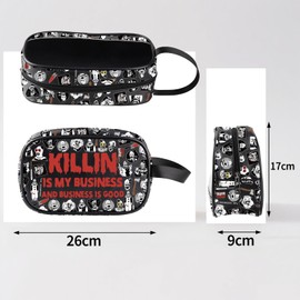 Clown Movie Merchandise Inspired Clear PVC Waterproof Makeup Bag Killer Clown Cosmetic Bag Horror Movie Lover Gift Art ScaryClown Character Gift (KillinClear-CA)