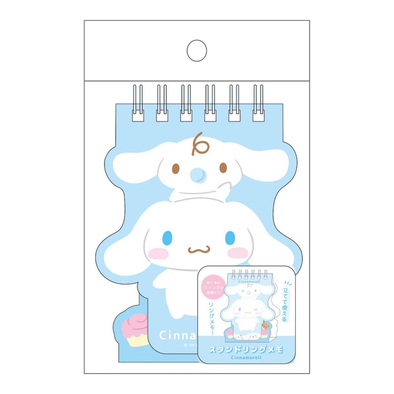 Tees Factory Sanrio Characters SR-5543620CR Standing Ring Memo, Cinnamoroll, 3.5