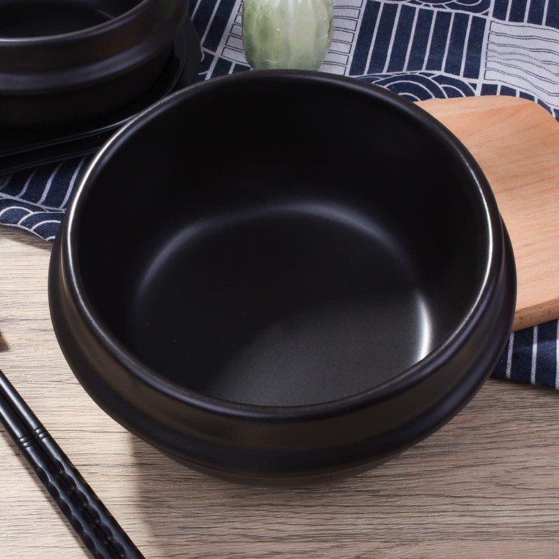 Swlthwen Korean Stone Bowl with Tray, Premium Ceramic Hot Pot