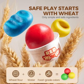 Jar Melo Wheat Modeling Dough – 8 Pack Non-Toxic & Safe, 2 oz Each Can, Soft & Colorful Dough for Kids Arts & Crafts, Preschool Sensory Toy, Toddler Party Favors, Back to School & Gifts for Ages 2-4