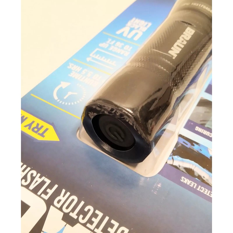 BRAUN UV Leak Detector Black Light LED Flashlight Color: Black