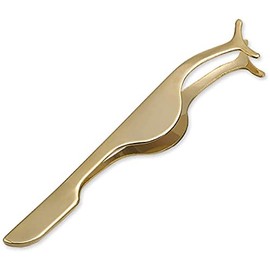 Dr Jon's False Eyelashes Applicator Tool Professional False Eyelash Extension Stainless Steel Clip Remover Tweezer for Lashes Application and Removal - GOLD - 1Pc