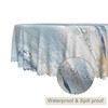 TTQYFNM Modern Aesthetic Stripe Round Tablecloth 60 Inch Gray Blue