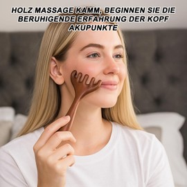 Wooden Gua Sha Scalp Massage Comb - Massage Brush Hair, Head Massage Brush, Gua Sha Comb, Scalp Massage Brush, Face Comb for Neck Lymph Self Care, Sandalwood Scalp Massagers