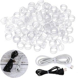 200 Pcs 0.5 Inch Clear Elastic Silicone Rubber Bands Strong Rubberbands Heavy Round Siliconebands Electrical Cable Ties for Wire Cord Cable Wrapping, Bundle, Hair Elastics and Ties