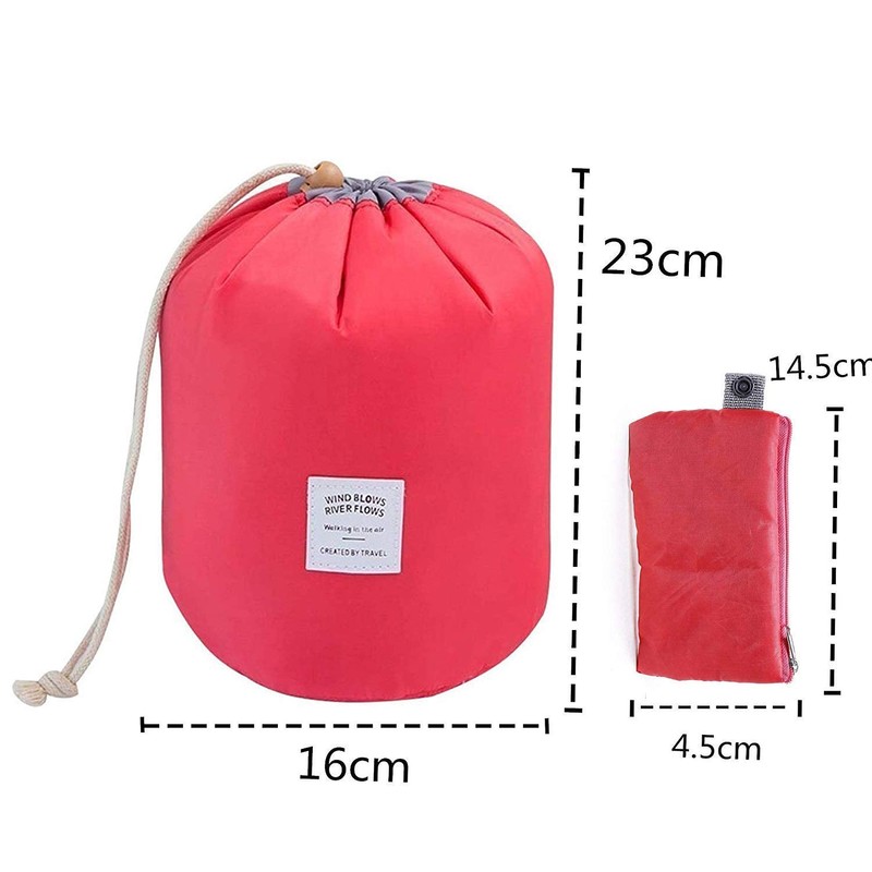 VGMAX Round Make-Up Pouches Round Bucket Style Cases Travel Cosmetic