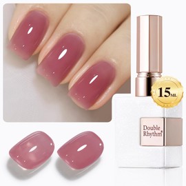 Double Rhythm 0.50 OZ Gel Polish Pastel Light Dark Deep Color 15 ML Pearl White Bottle Soak Off Nail Polish Art Salon at Home for Women (Light Plum-B-A1530)