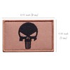 Bluyellow 2-Piece Tan Skull Patch Set, Embroidered Military Patches with