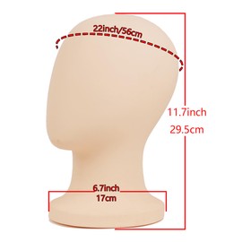Ruilong Professional Plastic Mannequin Head Wig Stand, Durable Model and Display for Hair Wigs, Hats, Headphone Headwear Stand -for Home, Salon (Nude)