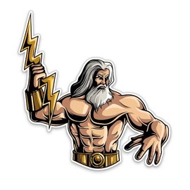 GT Graphics Zeus - 3" Vinyl Sticker - for Car Laptop I-Pad Phone Helmet Hard Hat - Waterproof Decal