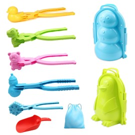 Snowball Making Machine, Snowball Maker, Large Size, Snowball Maker, Snow Play Set, Snowball Maker, Snowball Fight and Snowball Maker, Tool, Easy to Play Parent and Child Toy, Family and Friends (Set of 9)