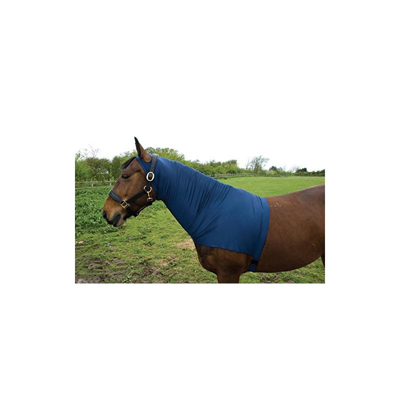 Rhinegold - Copricollo elasticizzato in lycra satinata, completo - blu