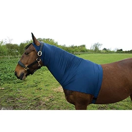Rhinegold - Copricollo elasticizzato in lycra satinata, completo - blu navy