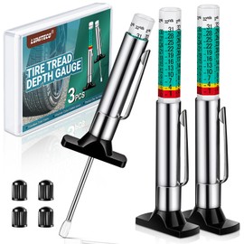 LUMITECO 3-Pack Tire Tread Depth Gauge, Color Coded Tire Tread Gauge in 1/32 Inch, Efficient Tread Depth Gauge 32nds Tire Measure Tool Depth for Car, Semi Truck Tire Wear Tread Checker