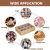 Qinpufu Wooden Washi Tape Organizer Box with Clear Lid –