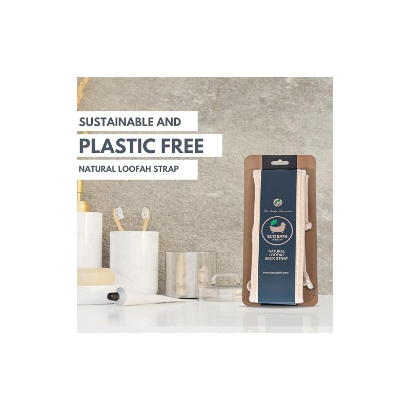 Eco Bath London Natural Loofah Strap - Premium Back Scrubber