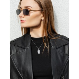 U7 Monogram Necklace A-Z 26 Letters Pendants Platinum Plated Initial Necklaces for Women (Letter B)