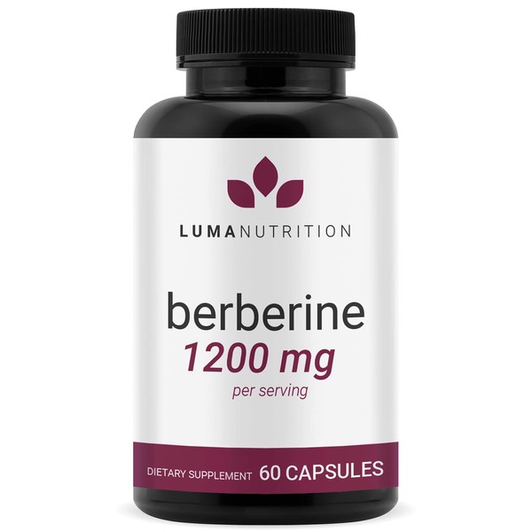 Luma Nutrition Berberine Supplement - Berberine 1200mg Per Serving - Berberine HCI - Berberine Plus - 60 Capsules