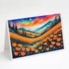 California Poppies in Color Greeting Cards and Envelopes Pack of