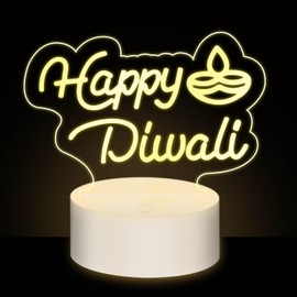 Happy Diwali Light up Sign, Diwali Neon Lights Decorations for Home, Battery Powered Indoor LED, Indian Hindu Pooja Room Light for Puja Party Festival Gift