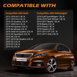 VeloxDrive UF765+95125 Ignition Coils Set of 4 Fit for 2015-2020 A3 A4 A5 Passat 1.8L 2.0L l4