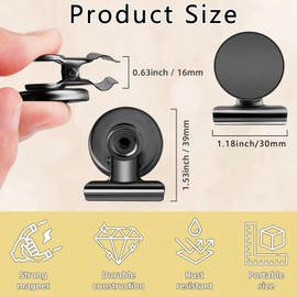 BEANPRECOY 25 Pcs Magnetic Clips, Magnetic Hooks Clips, Strong Refrigerator Magnets Clips, Fridge Magnets Clips, Whiteboard Magnetic Clips for Home, Office, School (Black)